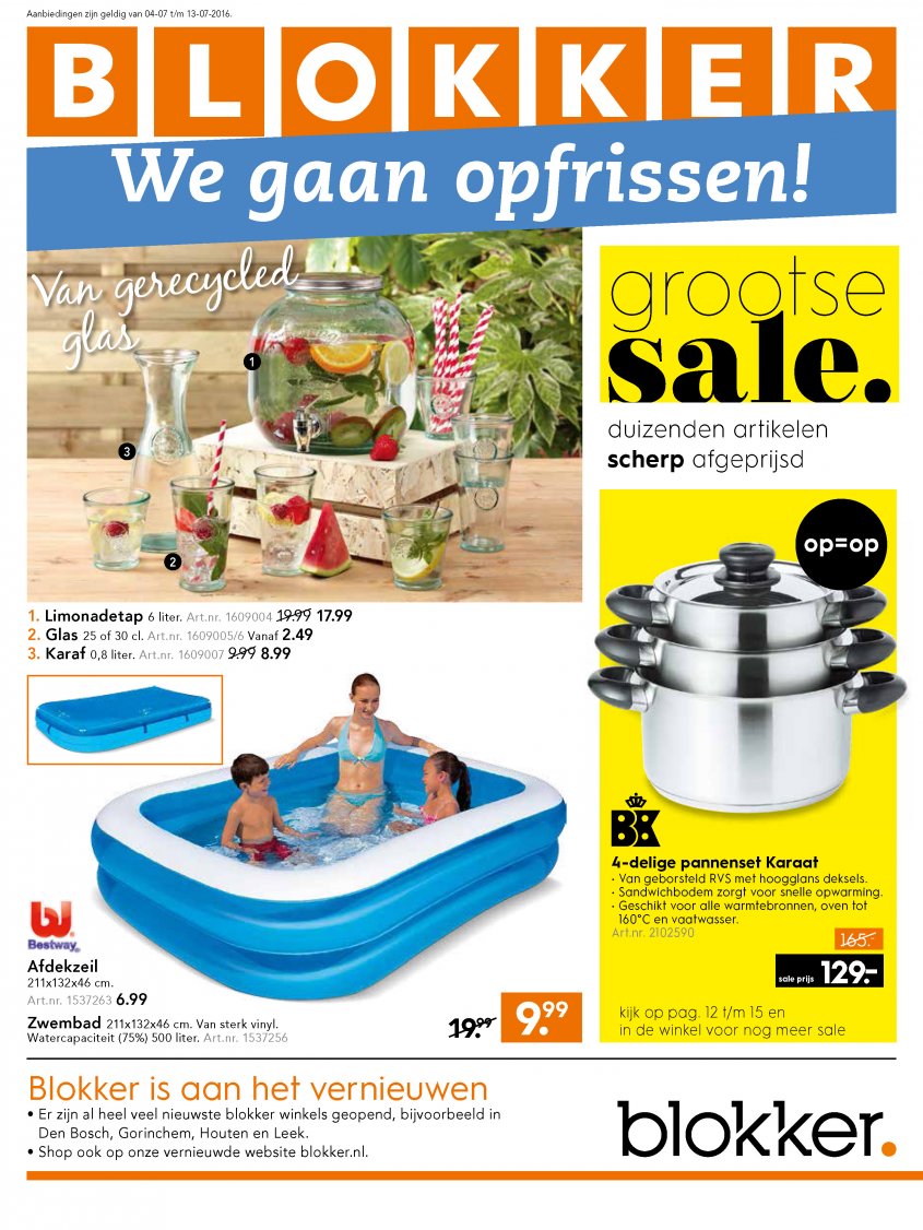 Blokker Aanbiedingen van 04-07-2016 pagina.1