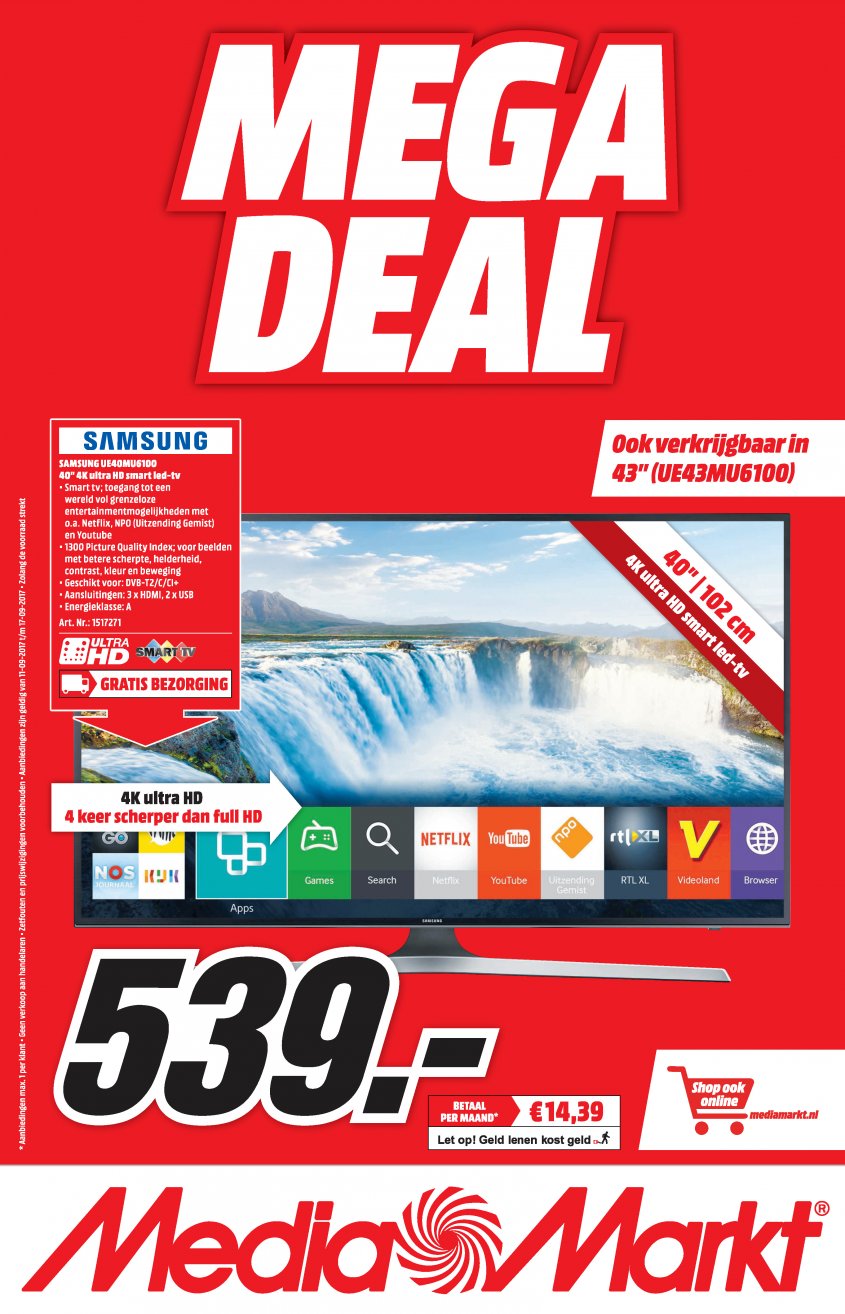 Media Markt Aanbiedingen van 11-09-2017 pagina.1