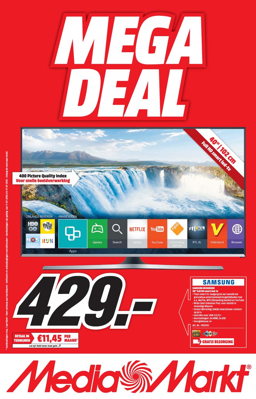 Media Markt Aanbiedingen van 11-07-2016 pagina.1